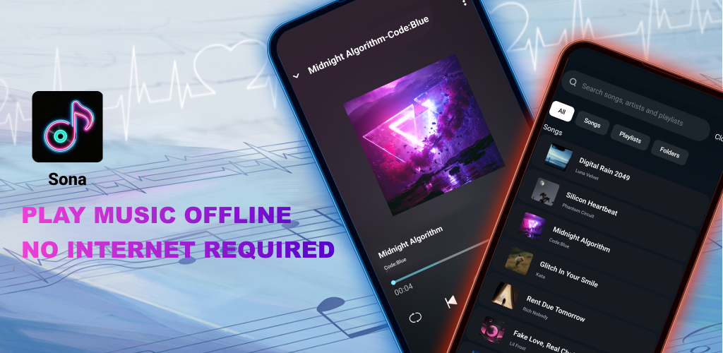 Sona offline music player banner